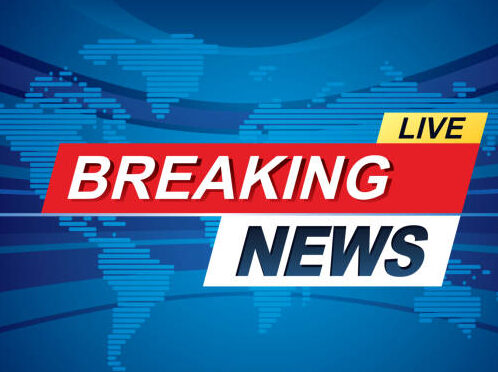 Breaking news with world map background. Vector